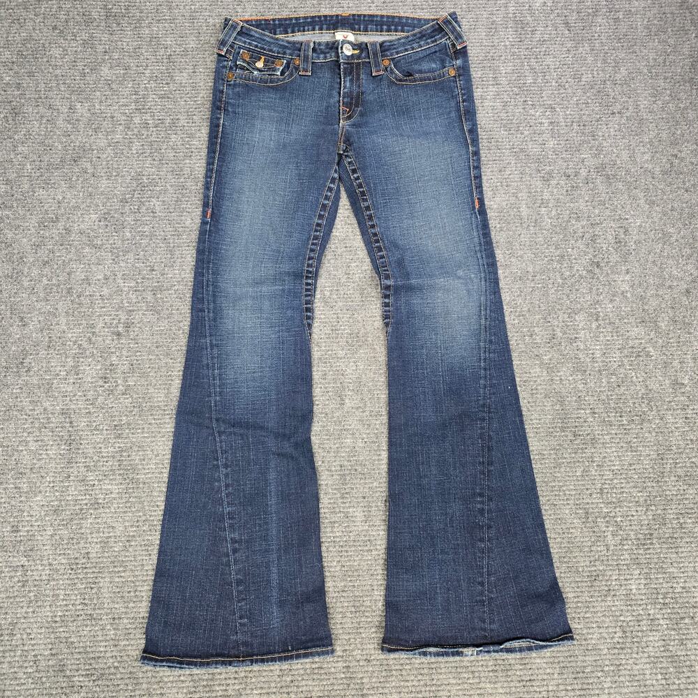 True Religion Joey Bootcut Jeans Womens 31x33 USA Flap Pocket Stretch Denim